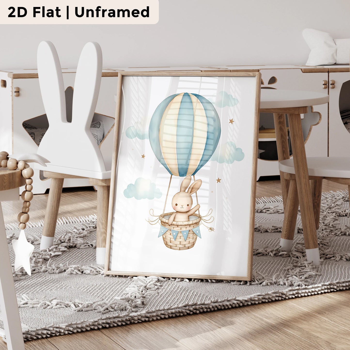 3-Piece Cartoon Rabbit Raccoon Canvas Wall Art | Room Decor