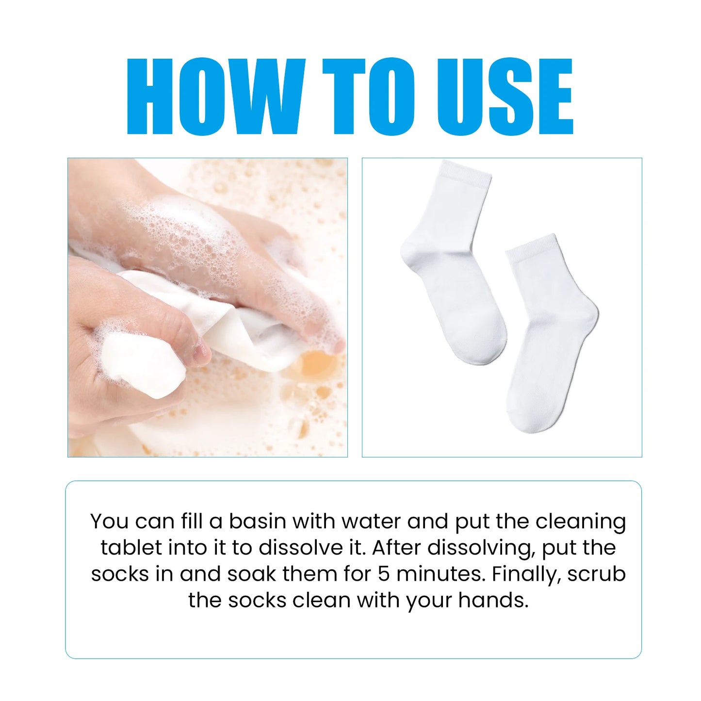 JAKEHOE 20-Pack Sock Cleaning Tablets – Stain & Odor Remover