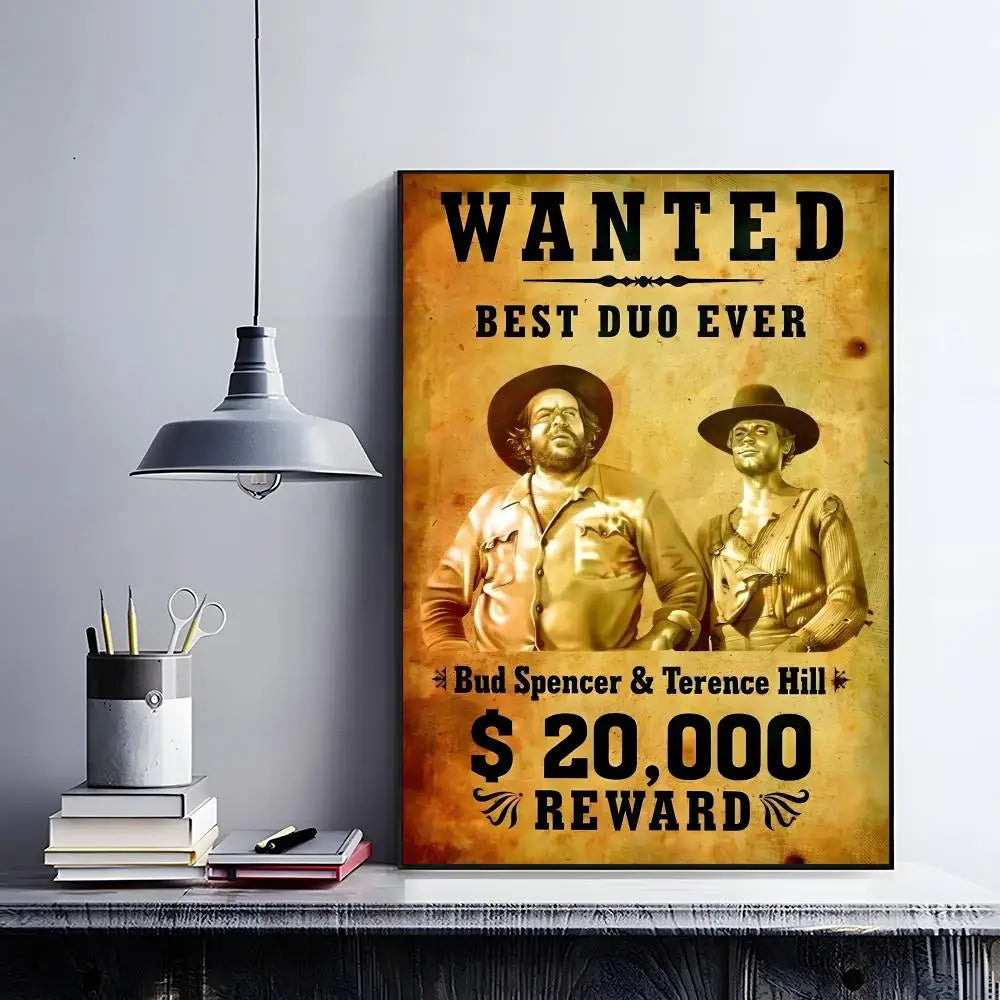 Terence Hill & Bud Spencer HD Wall Poster | Self-Adhesive PVC Art Wall Art Poster Peaceful Pleasures Health and Wellness z6 15X20cmNoframe