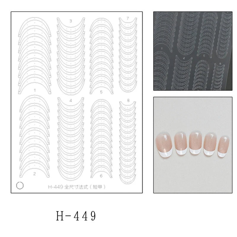 Fully Transparent Hollow French Nail Stickers Spray Painting Stencil French Edges Templates Patting Glue Adhesive Auxiliary Tool Peaceful Pleasures Health and Wellness H49