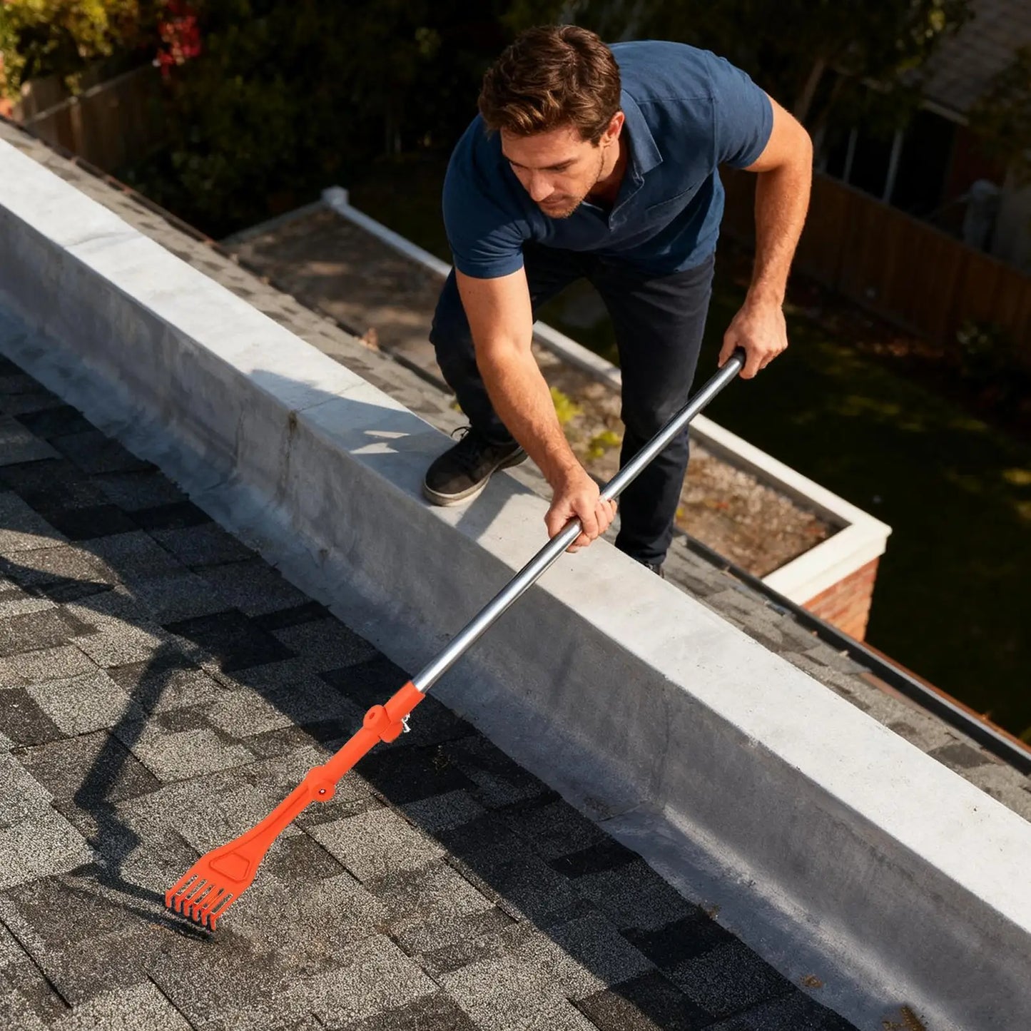 Long Reach Gutter Cleaner Rake | Roof Drain & Yard Tool