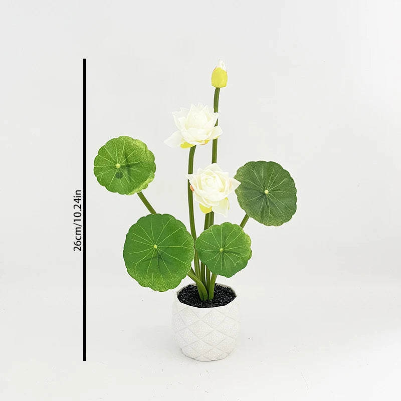 Mini Artificial Lotus Potted Plant | Home Decor & Photo Prop