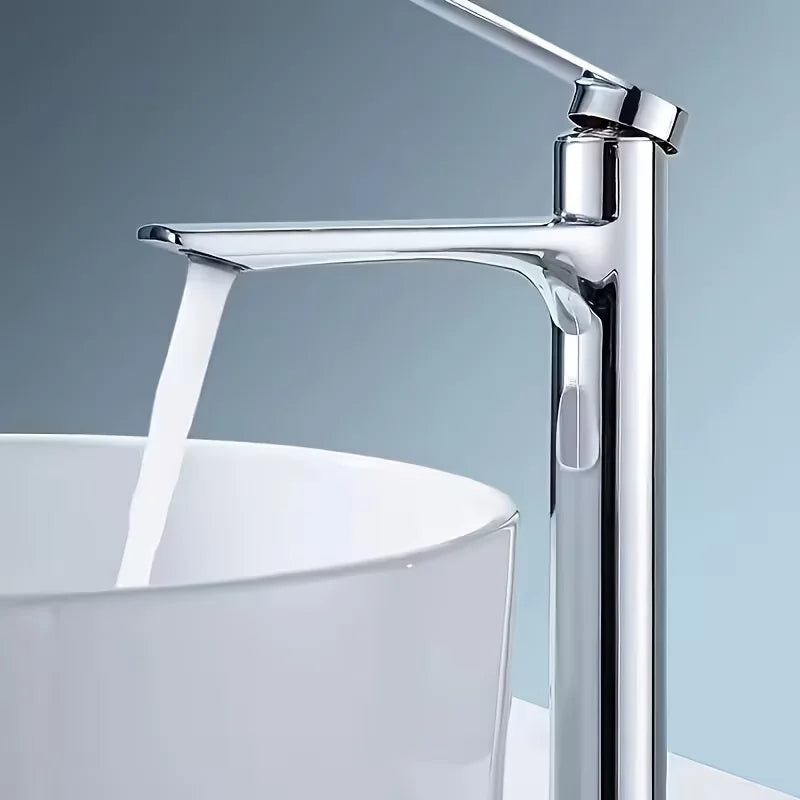 Zinc Alloy Bathroom Basin Faucet | Single Hole Long Spout