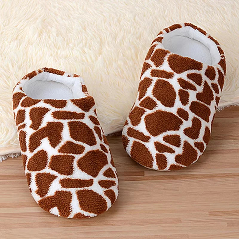 Women's Winter Plush Fur Slippers – Non-Slip Indoor Home Slides