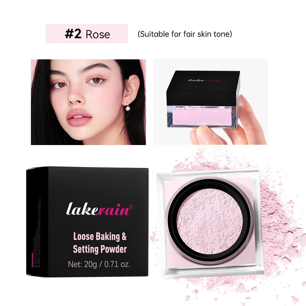 Lakerain Loose Setting Powder – Matte Oil Control, All Skin Types