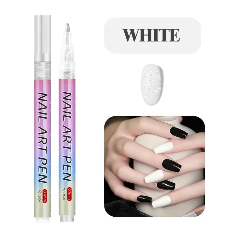 Nail Art Graffiti Pens – Quick-Dry 3D Dot Liner Set (1 or 12pc)