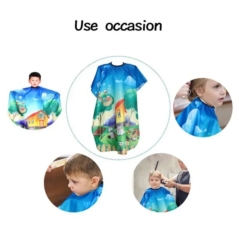 1pc Kids Haircut Hairdresser Barber Cape Apron Waterproof Durable Hairdresser Tool Salon Cloth Hair Cutting Cape for Barber Shop Peaceful Pleasures Health and Wellness