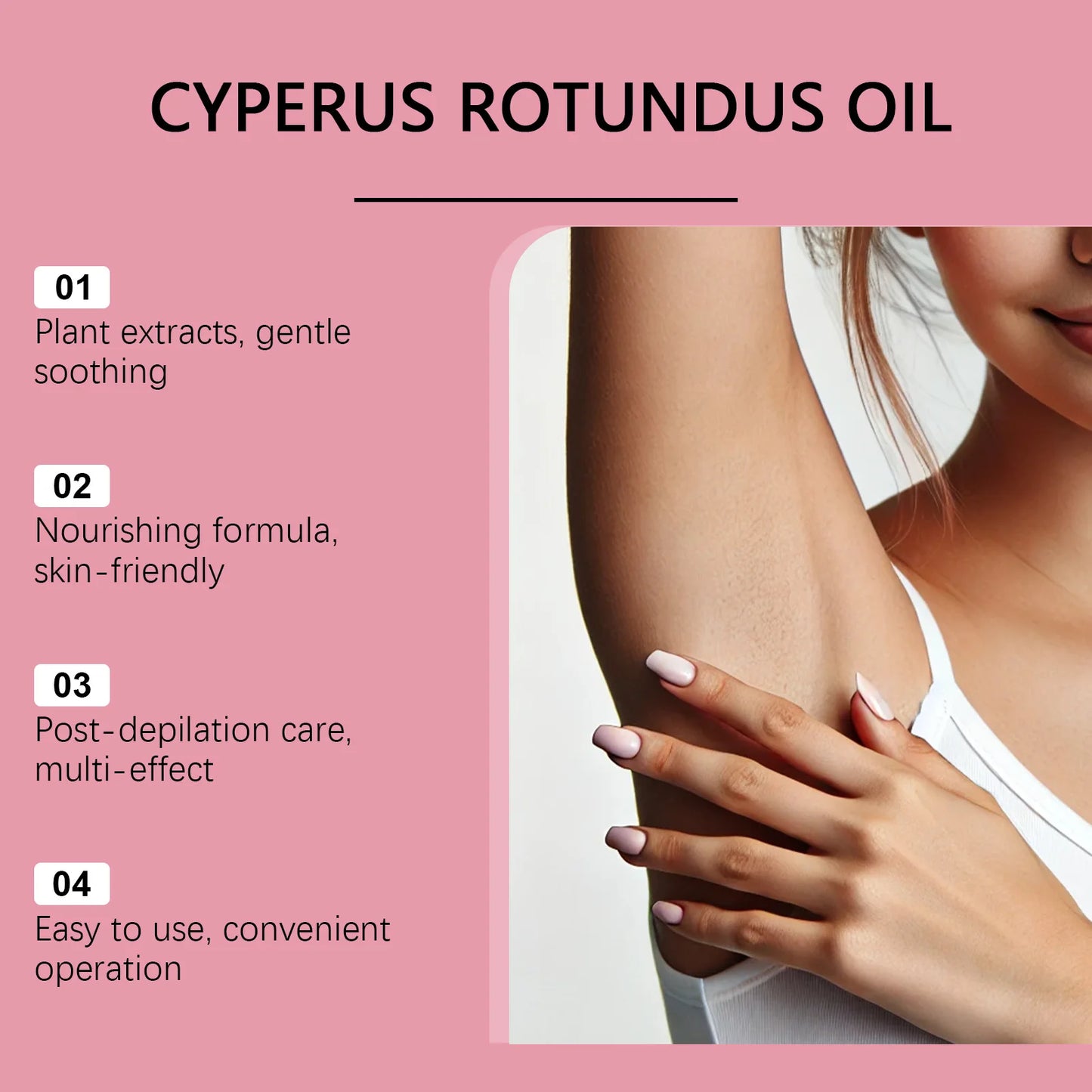 OceAura Cyperus Oil Hair Removal Cream – Gentle Body Essence 60g