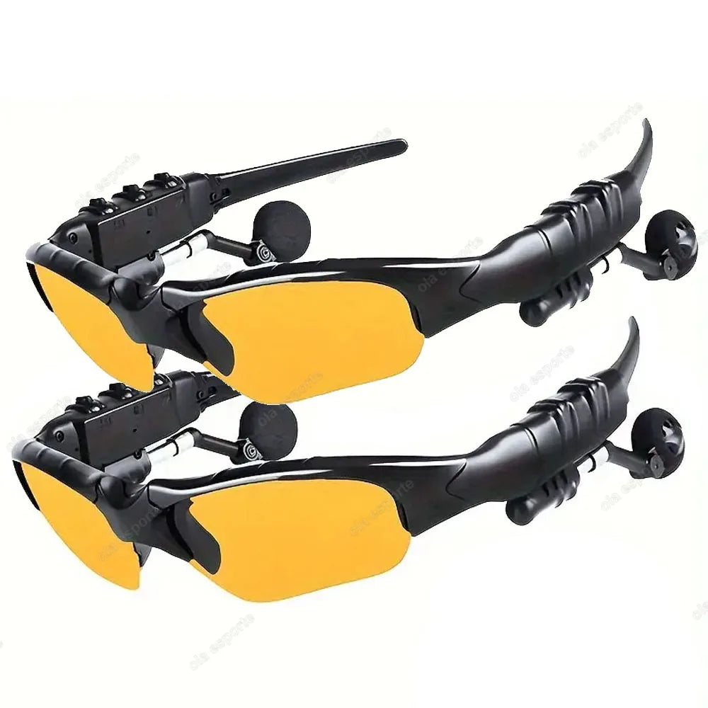 Smart Glasses Stereo Earphones Wireless Headset with Mic Glasses Sunglasses for Driving Cycling Sports Noise Reduction Headphon Peaceful Pleasures Health and Wellness 2Ye