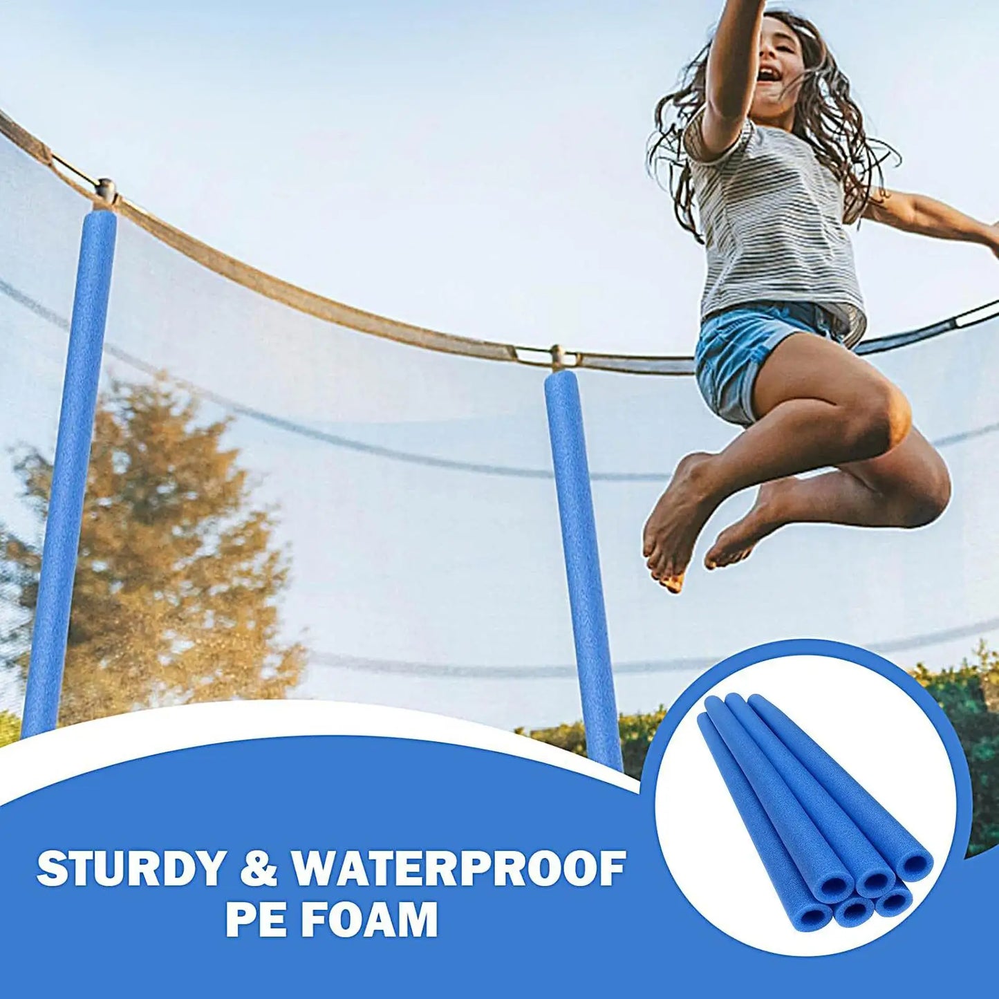 6-Piece Trampoline Pole Covers | Child-Safe Foam Padding Set
