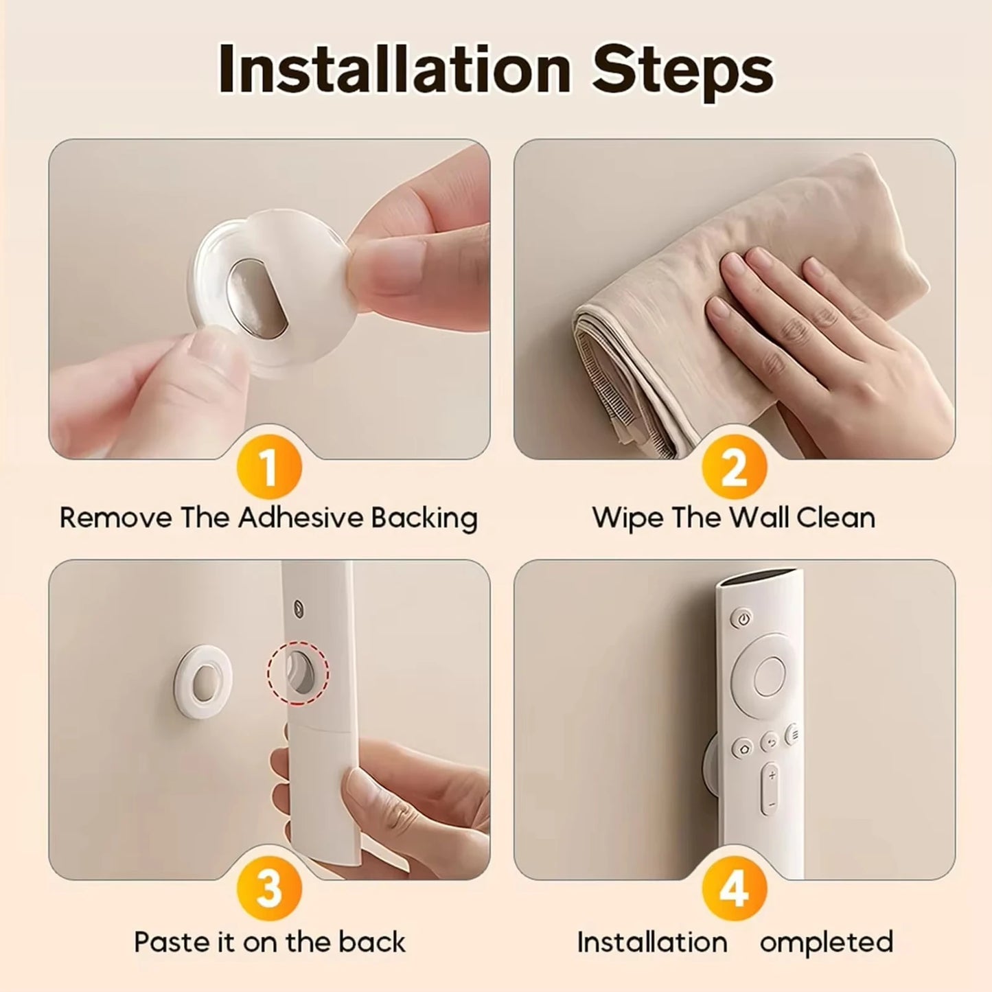 Magnetic Wall Mount Remote Control Holder – No-Drill Adhesive Peaceful Pleasures Health and Wellness