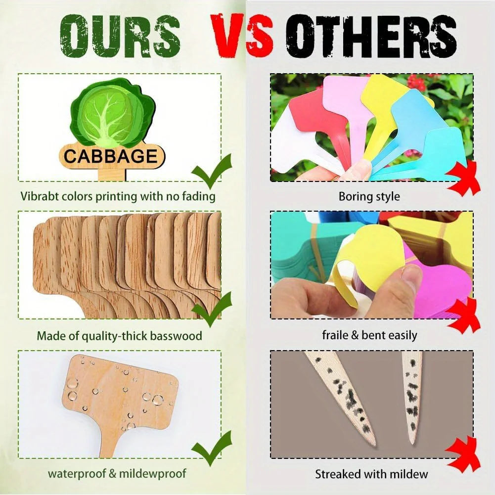 15 Funny Wooden Plant Markers | T-Type Garden Stake Signs