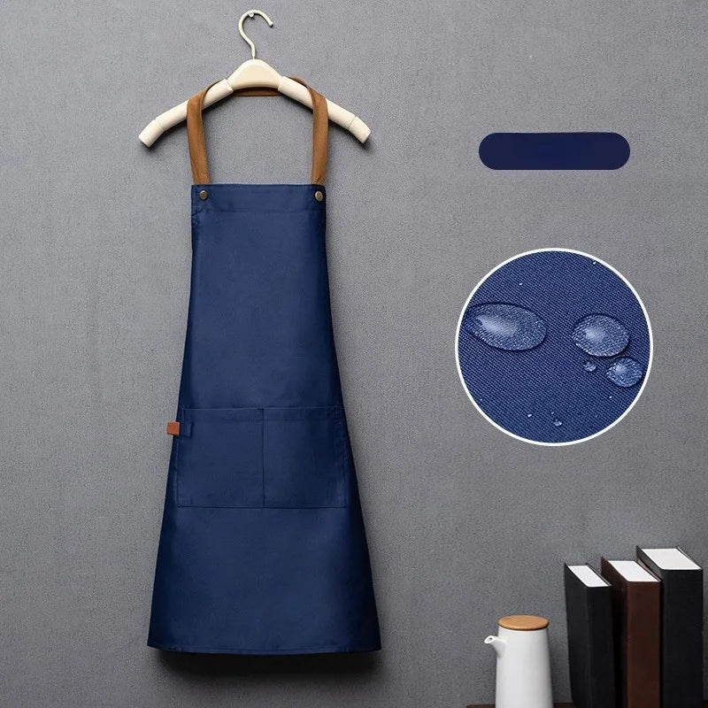 Kitchen Apron Waterproof Cross Adjustable Webbing Restaurant Bar Barbershop Work Apron Cocina Accesorios De Cocina Novedosos Peaceful Pleasures Health and Wellness blue