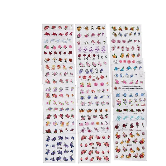 Flower & Geometric Nail Water Transfer Stickers Mixed Colors Nail Art Stickers Peaceful Pleasures Health and Wellness