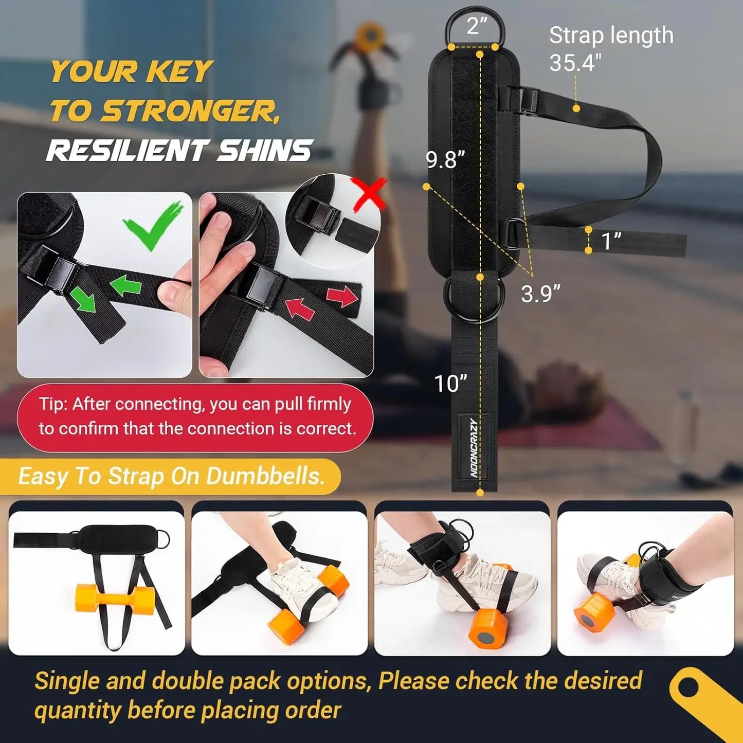 Adjustable Ankle Straps for Dumbbell and Cable Machine, Durable Foot Attachment with Nylon Strap for Leg Training Peaceful Pleasures Health and Wellness