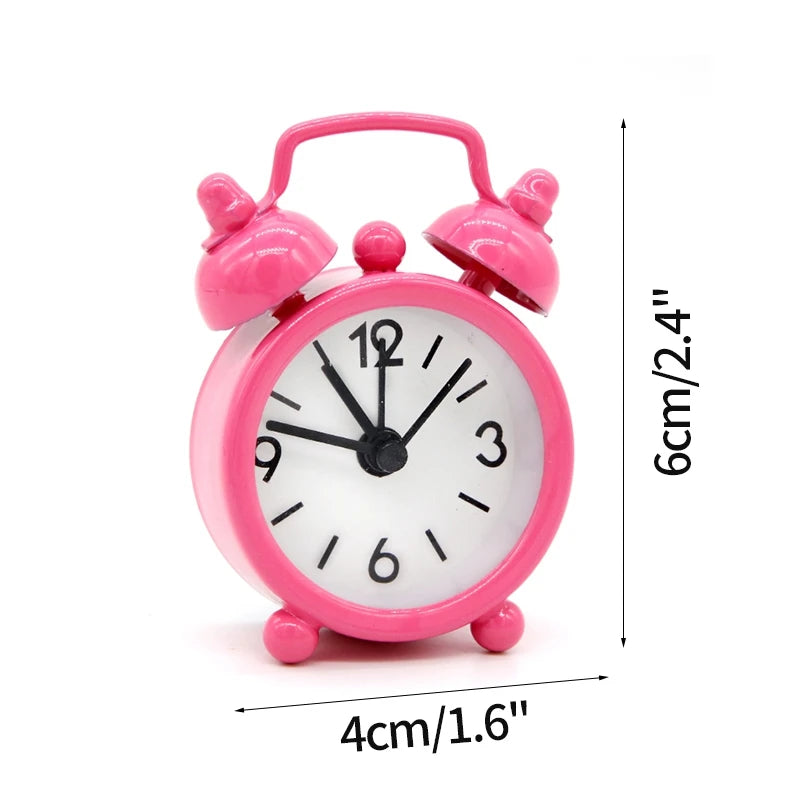 Nordic Style Retro Quartz Alarm Clock – Silent, Night Light, Metal Stand