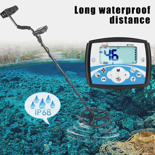 MT705 Professional Underground Metal Detector High Sensitivity Waterproof Search Coil Metal Detecting Tool Treasure Pinpointer Peaceful Pleasures Health and Wellness