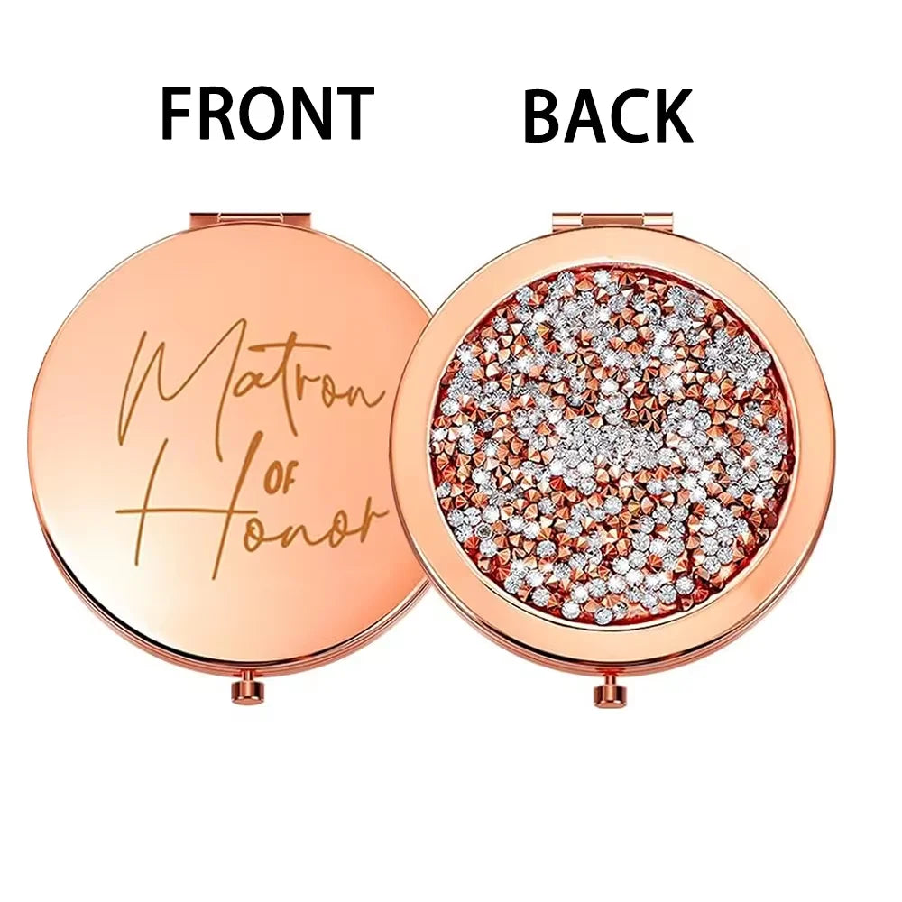 Bridesmaid Compact Mirror | Wedding Bridal Party Gift Bridal Compact Mirror Peaceful Pleasures Health and Wellness matron of honor