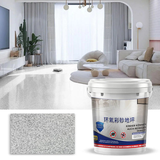 Epoxy Sand Floor Paint Quick Drying High-Gloss Self-Leveling Concrete Coating for Indoor Garage Shower Room Home Building Peaceful Pleasures Health and Wellness