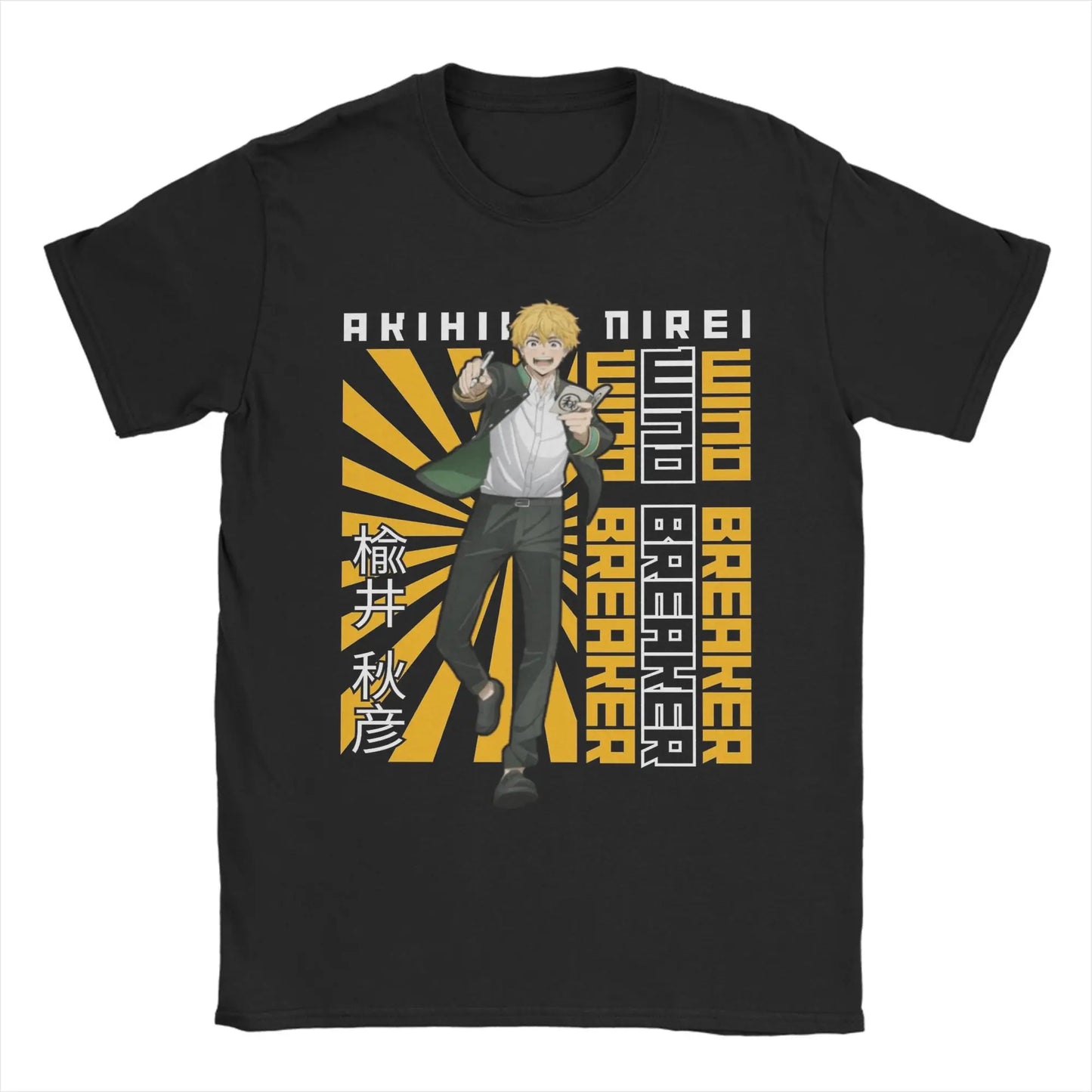 Wind Breaker Men's T Shirt Hayato Suo Funny Tees Short Sleeve O Neck T-Shirt 100% Cotton Big Size Clothing Peaceful Pleasures Health and Wellness