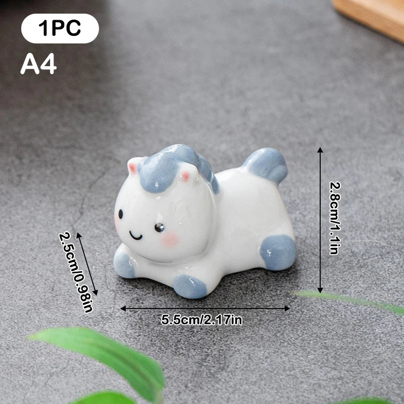 Ceramic Horse Chopstick Rest & Flatware Organizer | Table Decor Chopstick Rest Peaceful Pleasures Health and Wellness A4
