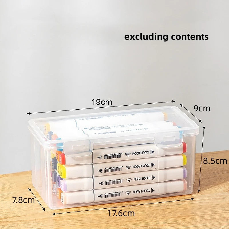 2Pcs Transparent Dustproof Waterproof PP Plastic Pencil Organizer Portable Stationery Storage Box for Students & Office Workers Peaceful Pleasures Health and Wellness