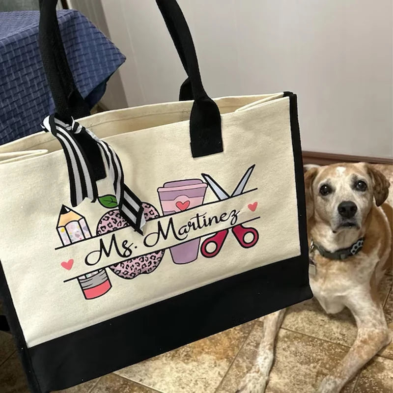 Personalized Teacher Tote Bag | Teacher Appreciation Gift Personalized Tote Bag Peaceful Pleasures Health and Wellness