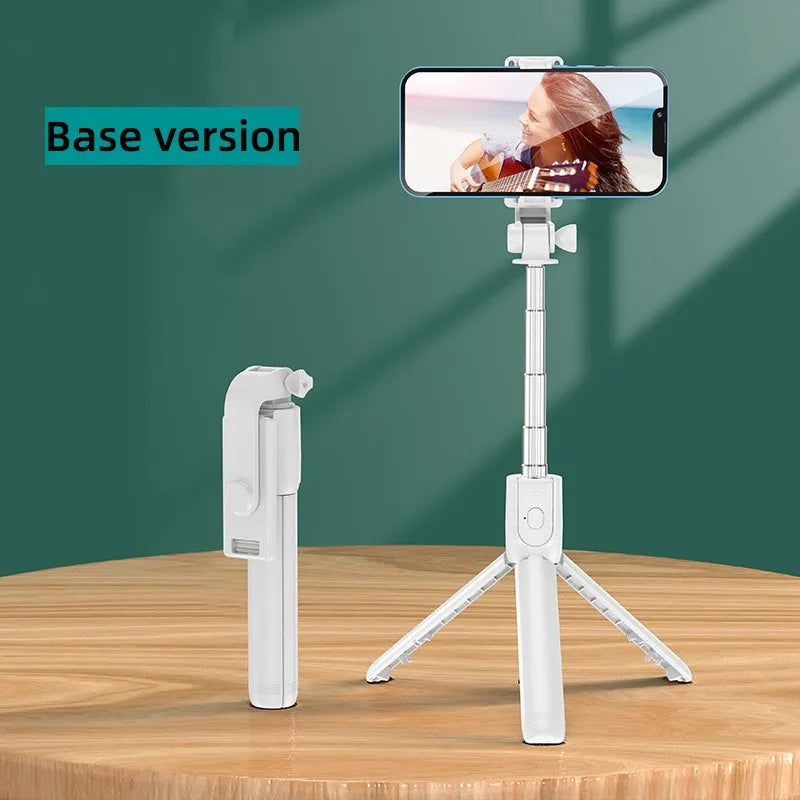 Portable Bluetooth Selfie Stick Tripod Holder with Remote Shutter Fill Light Extendable Wireless Remote Retractable Phone Stand Peaceful Pleasures Health and Wellness White JC