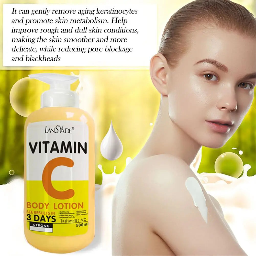 500ml Vitamin C & AHA Brightening Body Lotion | Deep Moisturizer