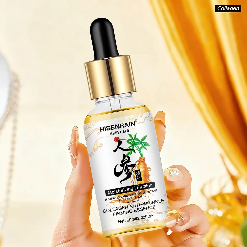 HISENRAIN Ginseng Collagen Anti-Aging Serum - Wrinkle Reduction, Skin Firming & Moisturizing, Natural Rejuvenating Face Essence. Peaceful Pleasures Health and Wellness