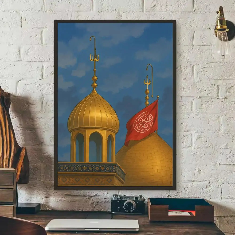 Imam Hussain Shia Ali art anime Painting Calligraphy Anti-wrinkle Canvas Poster Wall Mural Art Photos for Room Home Spaces De Peaceful Pleasures Health and Wellness