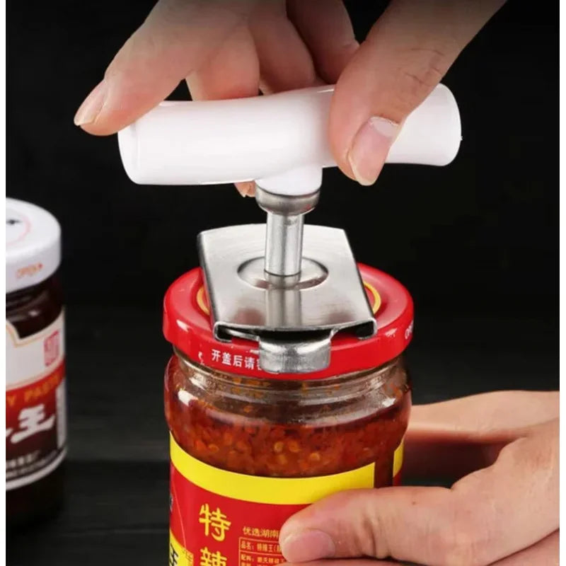 Adjustable Multi-function Bottle Cap Opener Stainless Steel Lids Off Jar Opener Labor-saving Screw Can Opener for Kitchen Gadget Peaceful Pleasures Health and Wellness