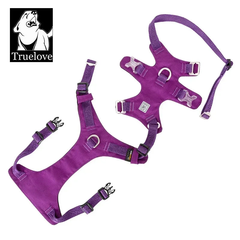 TRUELOVE Pet Nylon Harness Light-weight Double-H Shape Embroidery 5 Adjustable Positions Medium and Large Dog Waterproof YH1807 Peaceful Pleasures Health and Wellness