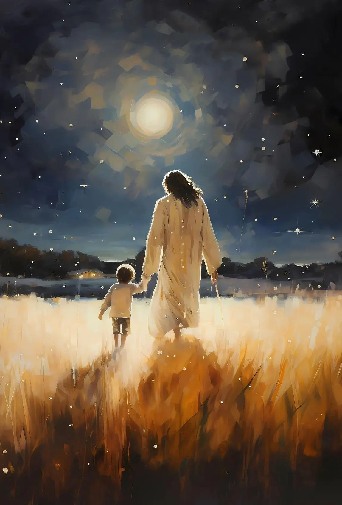 Jesus Christ Divine Hand Retro Canvas Wall Art | Religious Décor