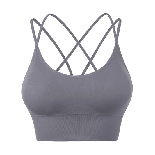 Wirefree Sports Bra Women's Sexy Back Shockproof Fitness Crisscross Brassiere Training Sports Running Yoga Tank Tops Sportswear Peaceful Pleasures Health and Wellness