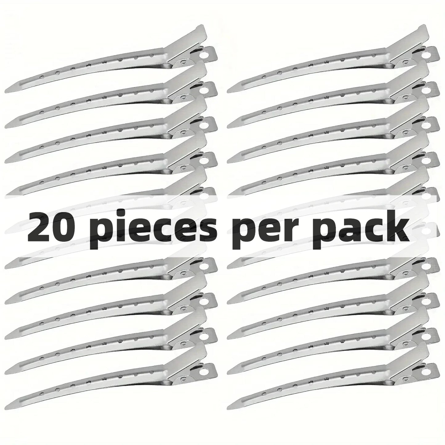 Metal Duckbill Hair Clips – Set of 20 Alligator Style Clips Hair Accessories Peaceful Pleasures Health and Wellness 20PCS China Mainland