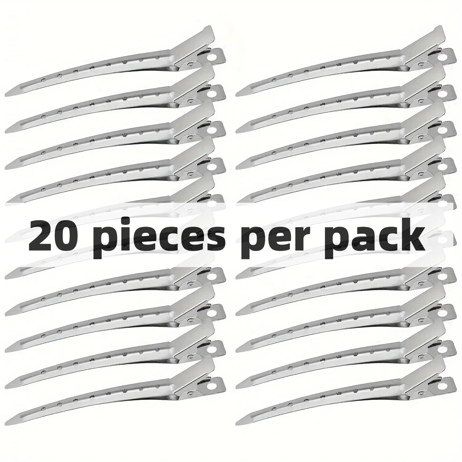 Metal Duckbill Hair Clips – Set of 20 Alligator Style Clips Hair Accessories Peaceful Pleasures Health and Wellness 20PCS China Mainland