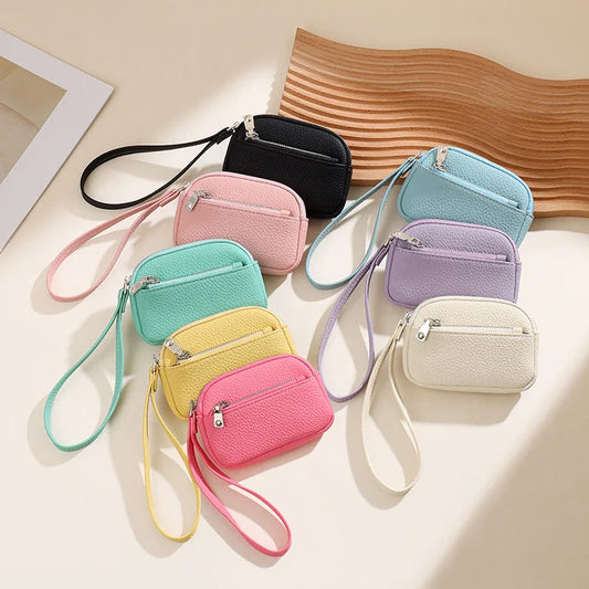 Mini PU Leather Lipstick Bag | Keychain Coin Purse & Earphone Pouch Mini Keychain Pouch Peaceful Pleasures Health and Wellness