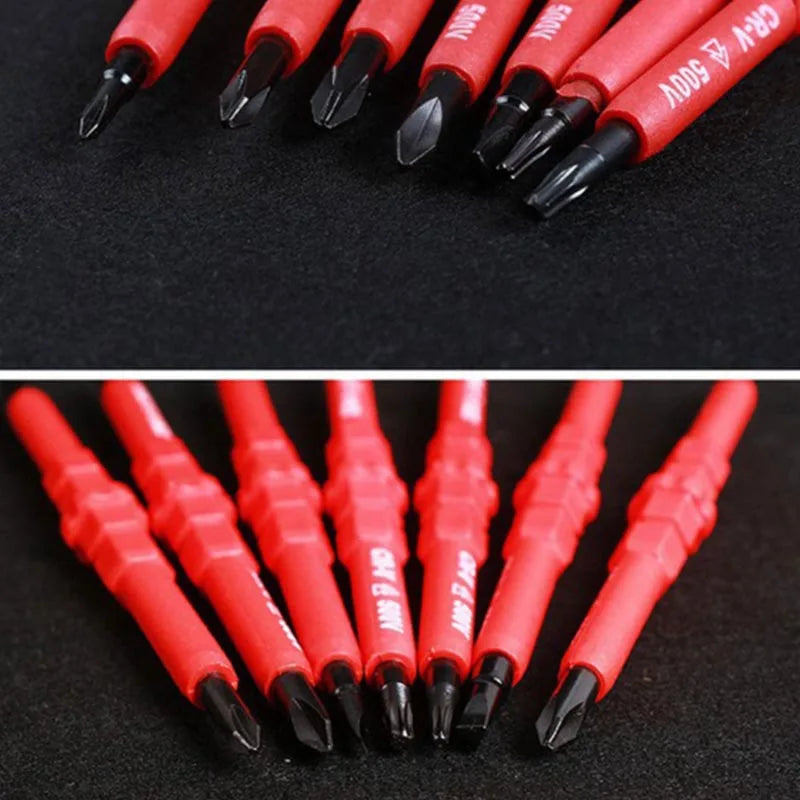 Electrician Repair Tools Kit 15pcs 1000V Changeable Insulated Screwdrivers Set with Magnetic Slotted Phillips Pozidriv Torx Bits Peaceful Pleasures Health and Wellness