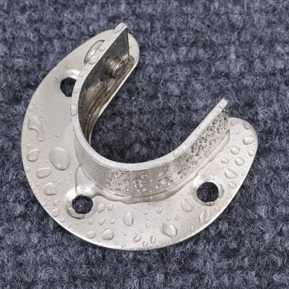 Stainless Steel Closet Rod Brackets Flange Seat Set of 2