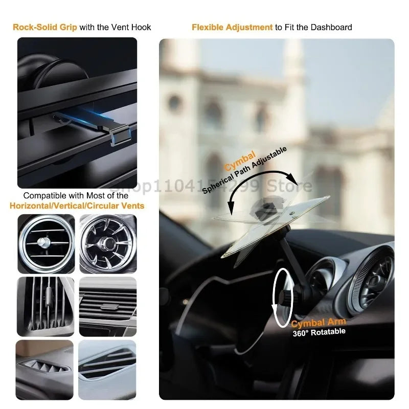 Clip-On Mini Car Vent Drum Cymbal | Fun Auto Accessory