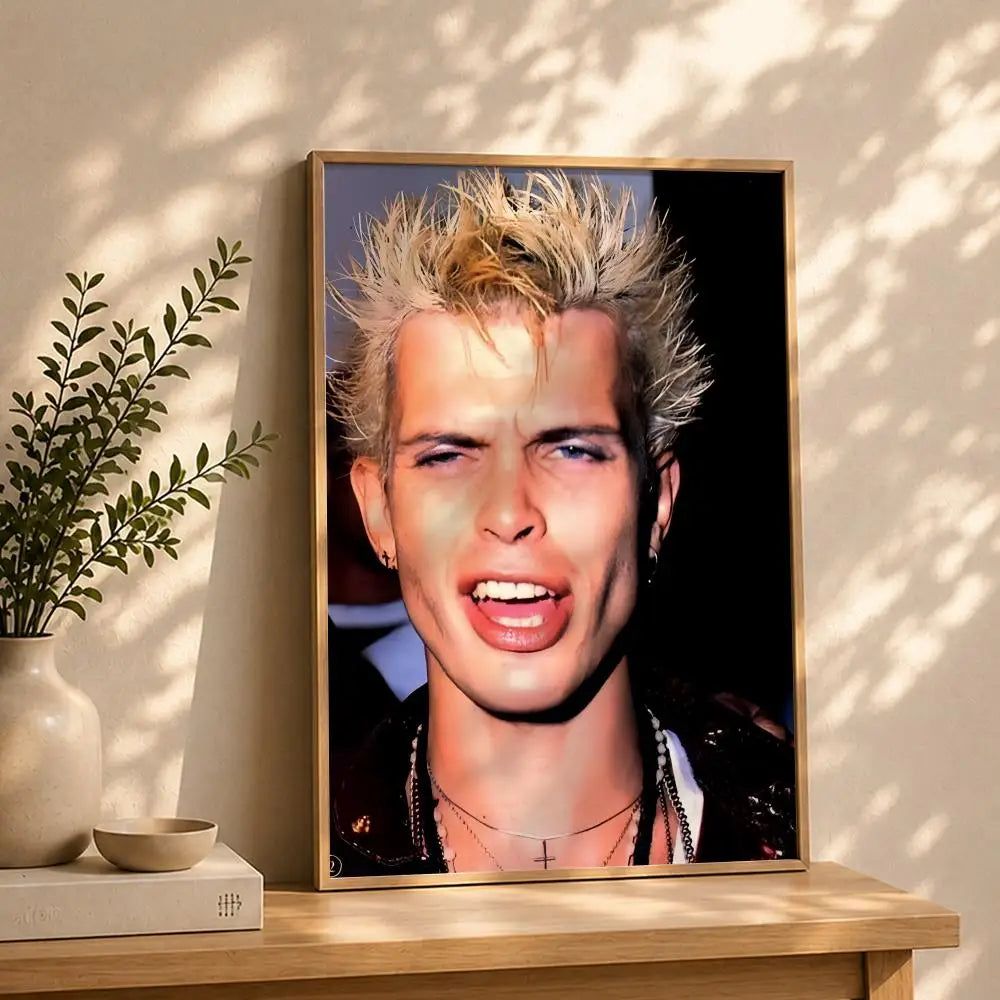 Singer B-Billy IdolS Poster HD Self Adhesive Waterproof Wall Art Ideal for Home Office Dorm Bedroom Great Gift Peaceful Pleasures Health and Wellness