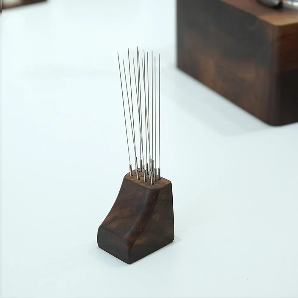 Magnetic Espresso Coffee Distribution Needle Tool | Wood & Steel