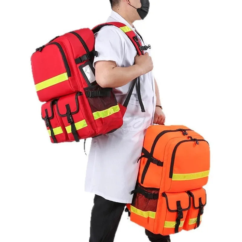 Large Capacity Waterproof First Aid Kit Forest Firefighting Backpack Flood Prevention and Rescue Kit Emergency Equipment Kit Peaceful Pleasures Health and Wellness