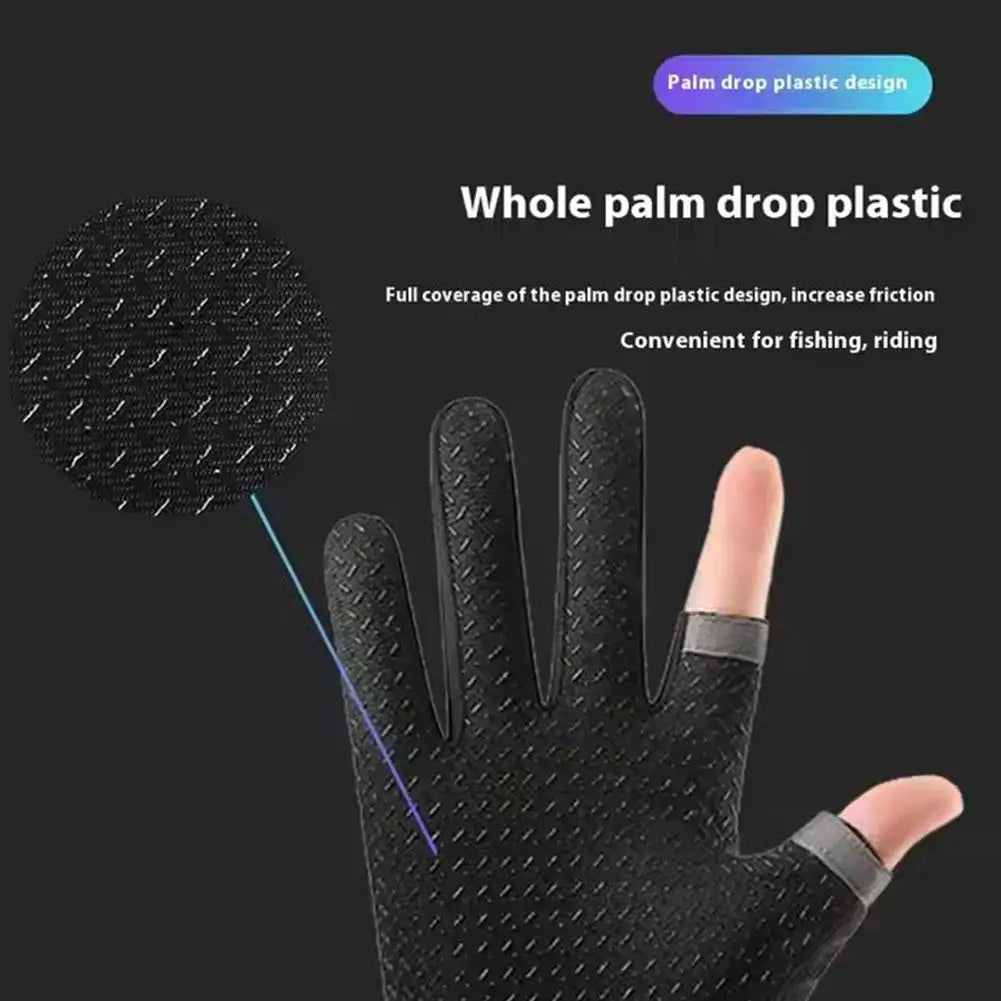 Ice Silk Fingerless UV Gloves for Cycling, Fishing & Driving