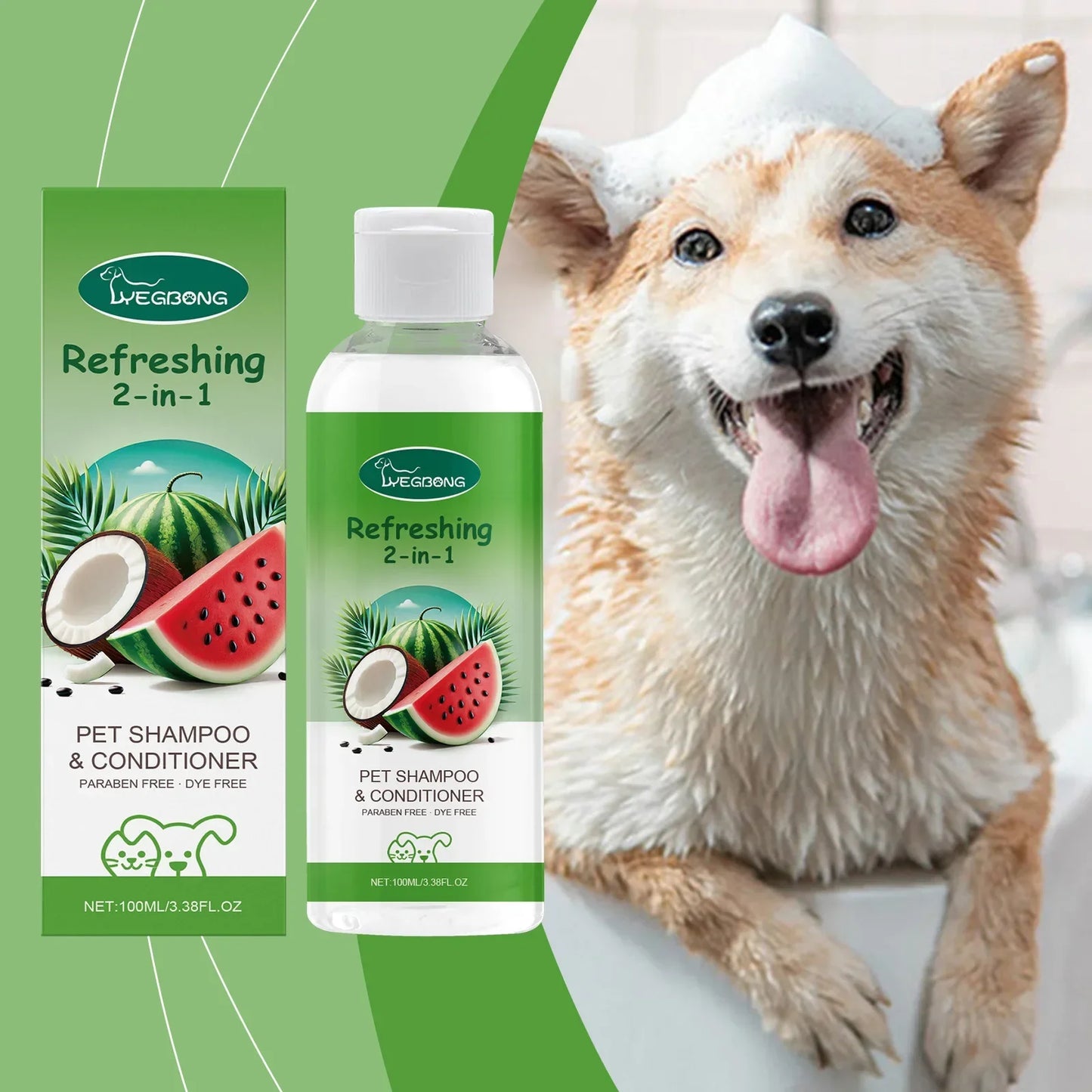 YEGBONG 2-in-1 Dog & Cat Shampoo Conditioner – Moisturizing