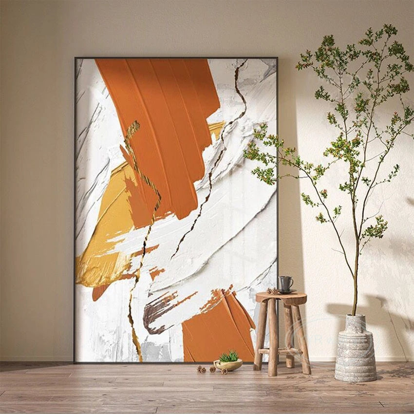 Nordic Wall Art Decor Oil Painting Modern Abstract Image High Quality Home Hanging Poster Handmade Canvas Mural For Parlor Porch Peaceful Pleasures Health and Wellness