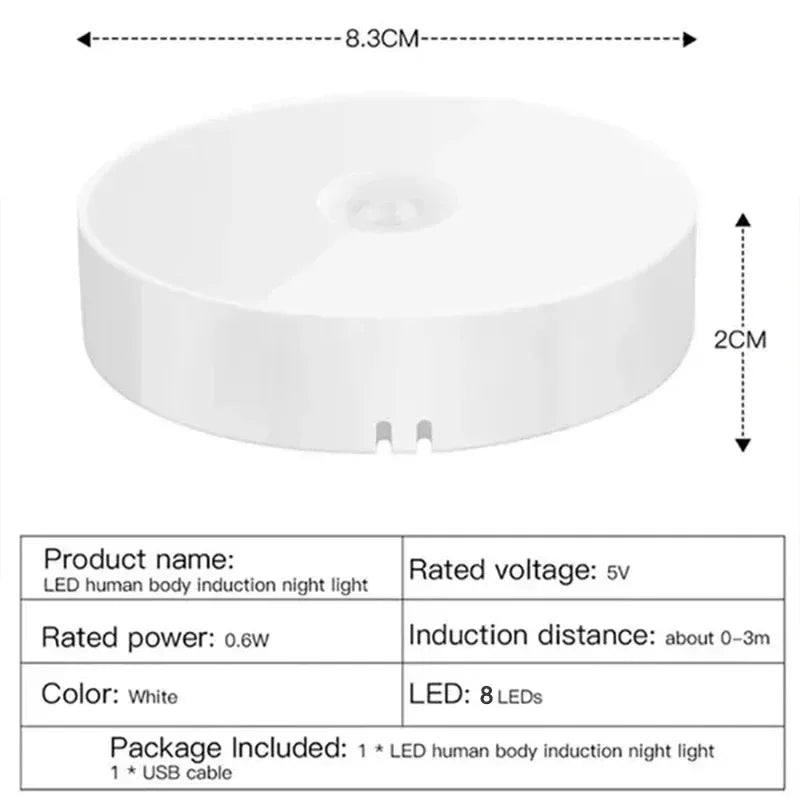 USB Rechargeable Motion Sensor Night Light | Wireless LED Lamp