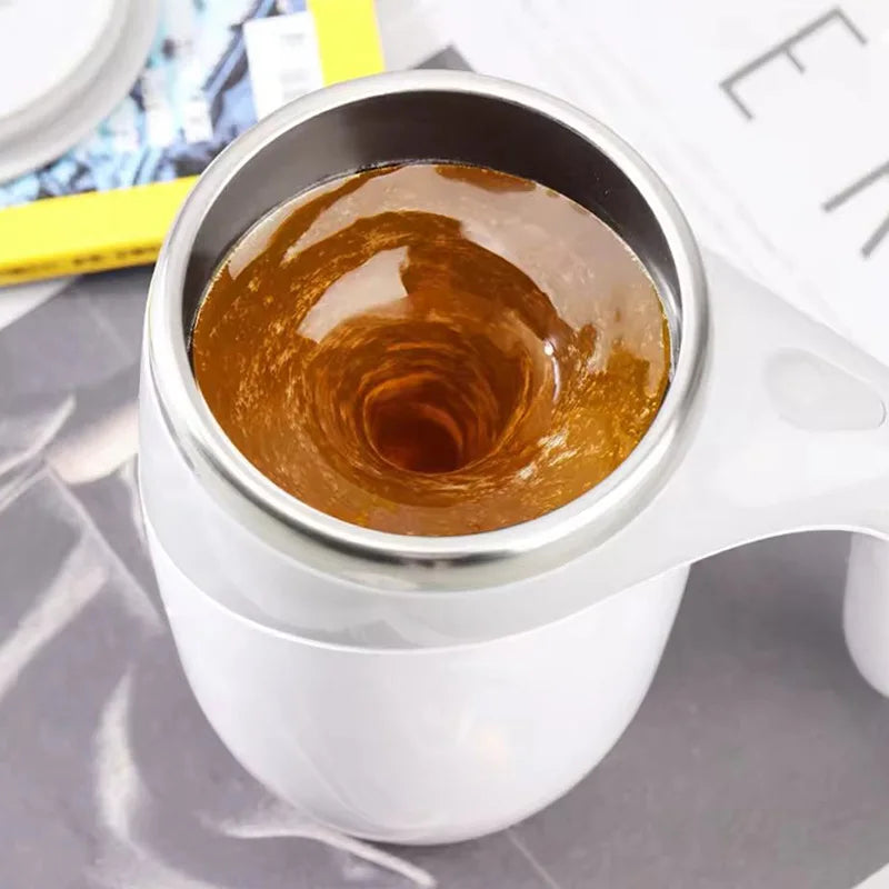 The travel automatic mixing cup - a portable rechargeable stainless steel rotating mixer for coffee and smoothie cups Peaceful Pleasures Health and Wellness