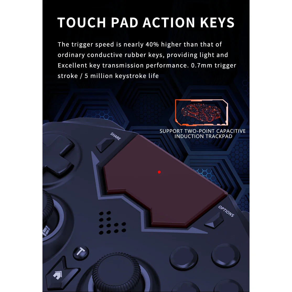 AyeBeau Wireless Gamepad for PS4, PS3, PC & Android | Bluetooth